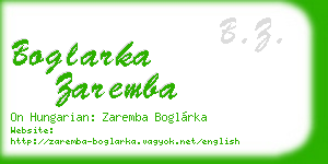 boglarka zaremba business card